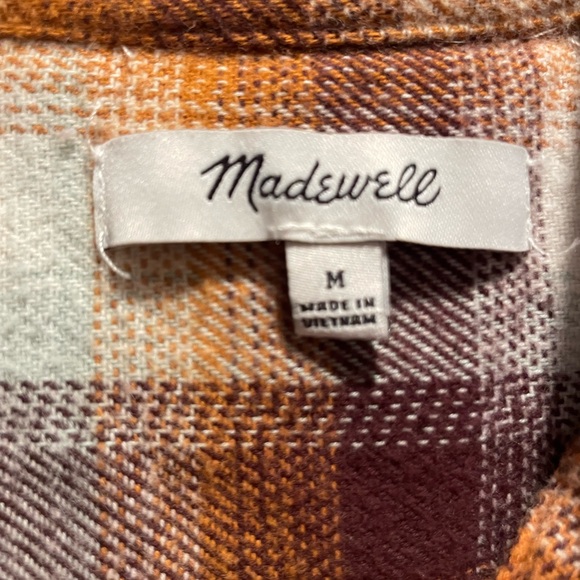 Madewell Women’s Medium Plaid Flannel Western Boho Grunge - Picture 4 of 5